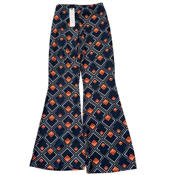 NWT,  ZARA pants, size medium, High Rise, Flare, Geometric; Stretchy - Picture 1 of 7